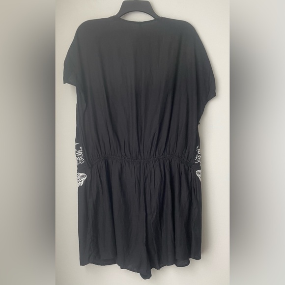 Free People Weila Embroidered Romper Coverup Black Size Large - Picture 3 of 6